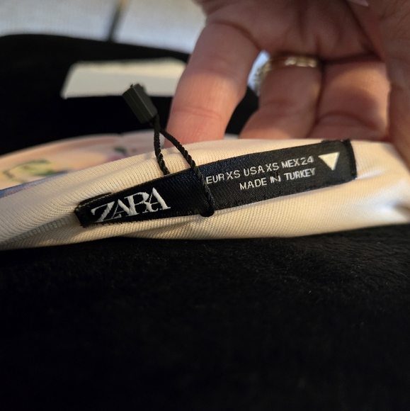 Zara Floral Ruched Halter Top Pink Size Large - Picture 4 of 10